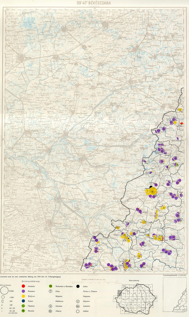 Eine Deutschlandkarte mit farbigen Punkten darauf und Text mit Zahlen unten, die die Bevölkerung der Städte angeben.