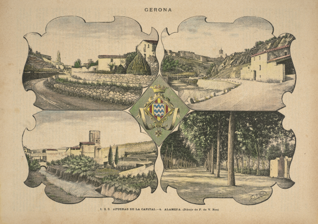 Ein Buchumschlag mit einer Stadtansicht, die hohe Gebäude, grüne Bäume, Pflanzen, ein Wappen-Logo mit einer Krone und Text zeigt.