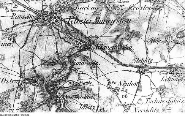 Eine detaillierte Schwarz-Weiß-Karte von Stuttgart, Deutschland, mit Text, der einen Überblick über den Bereich bietet.