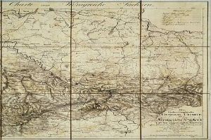 Alte Karte des britischen Empire im 19. Jahrhundert, die das Königreich Sachsen-Anhalt mit gedrucktem Text auf altem Papier zeigt.