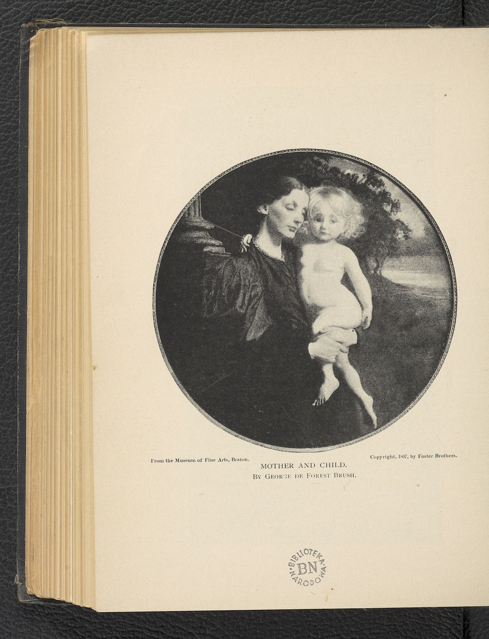 Ein aufgeschlagenes Buch mit einer Illustration einer Frau, die ein Baby hält, beide zeigen zärtliche expressions, und der Titel "Mutter und Kind" ist auf der Seite zu sehen.