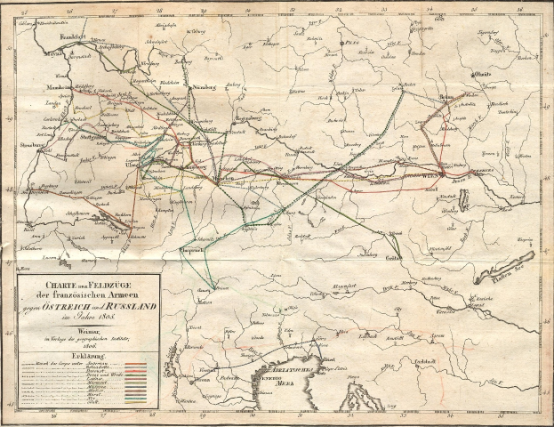 Alte Deutschlandkarte mit schwarzen Grenzen, detaillierte Straßen und Autobahnen in Text markiert.